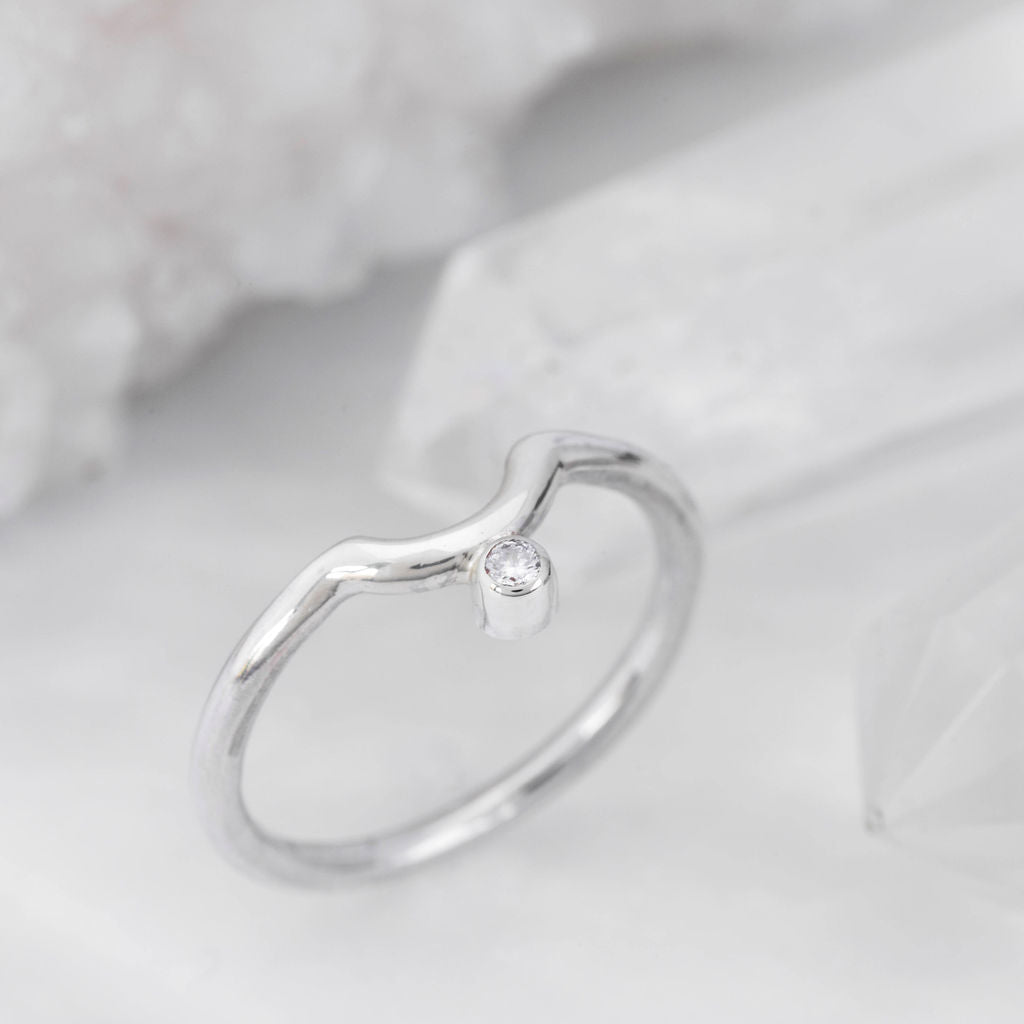 Platinum with Diamond Nestling Wedding Ring