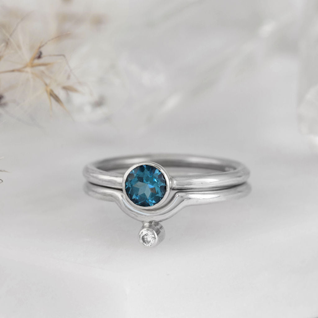 Platinum with Diamond Nestling Wedding Ring