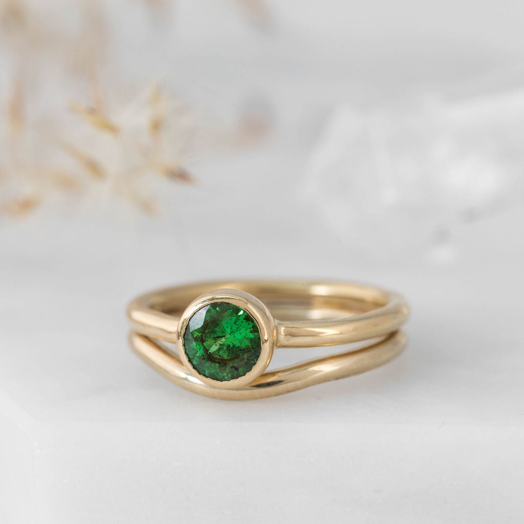 Gold Curve Wedding Band