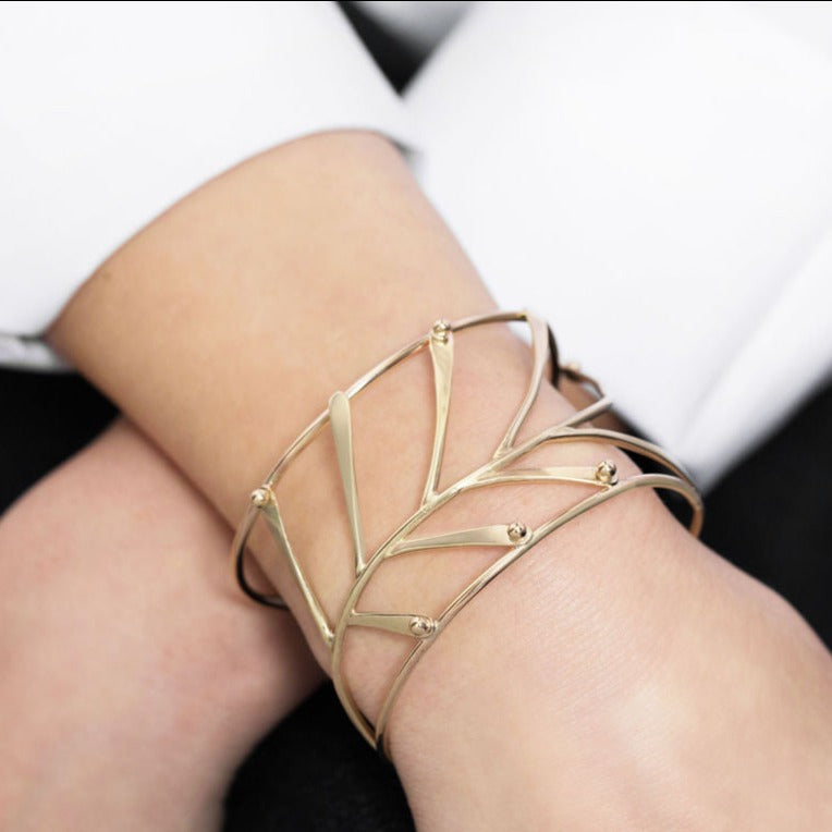 Fern Cuff Bracelet Gold