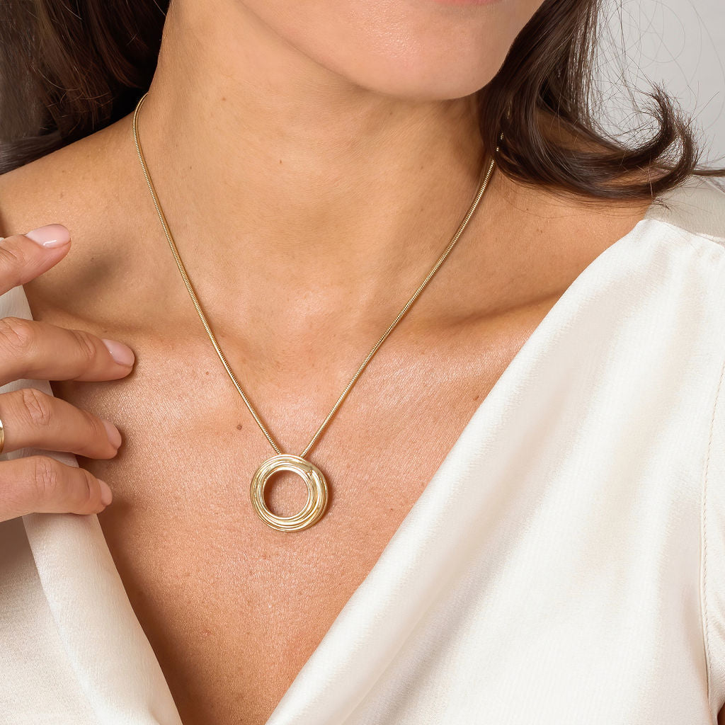 Wrapped Pendant - Large Gold