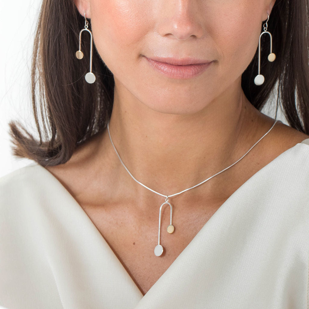 Boudica Silver and Gold Long Earrings