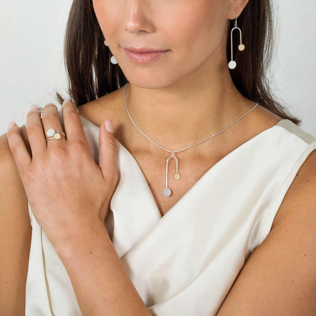 Boudica Silver and Gold Long Earrings