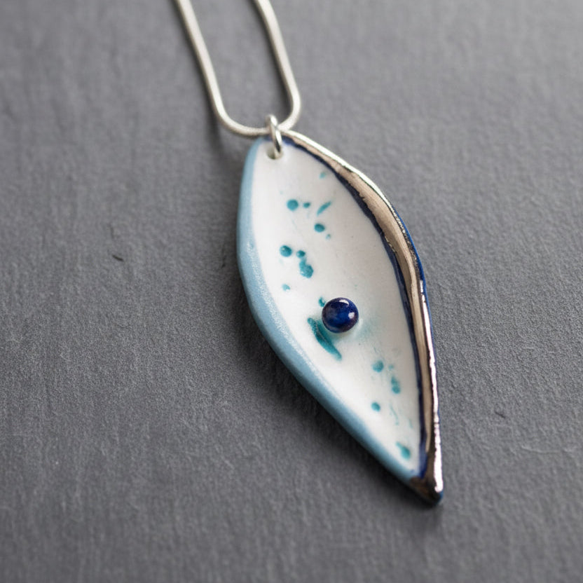 Droplet Necklace with Platinum Detailing