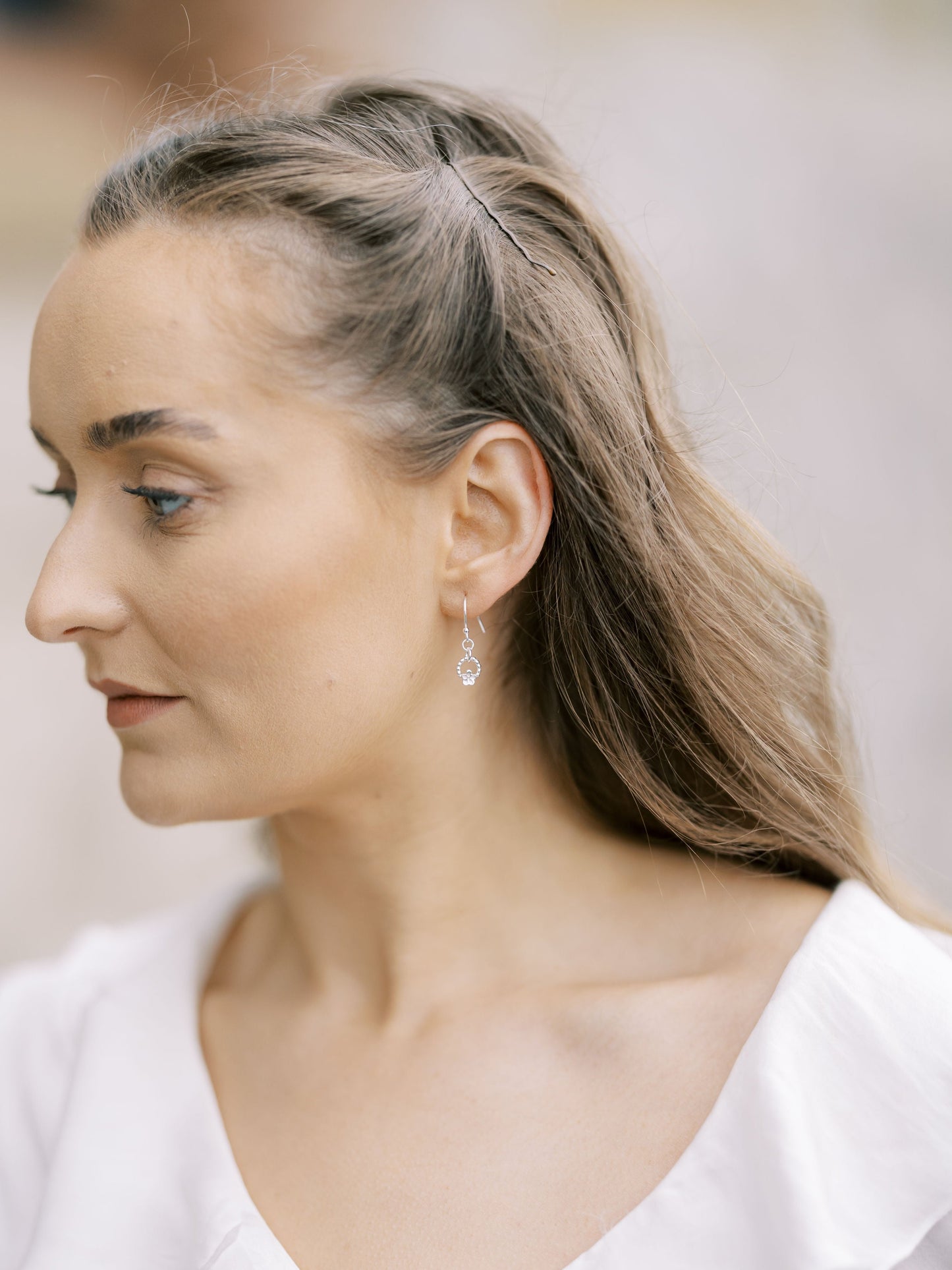 Blossom - Hook Earrings - Beaded Hoop - Small