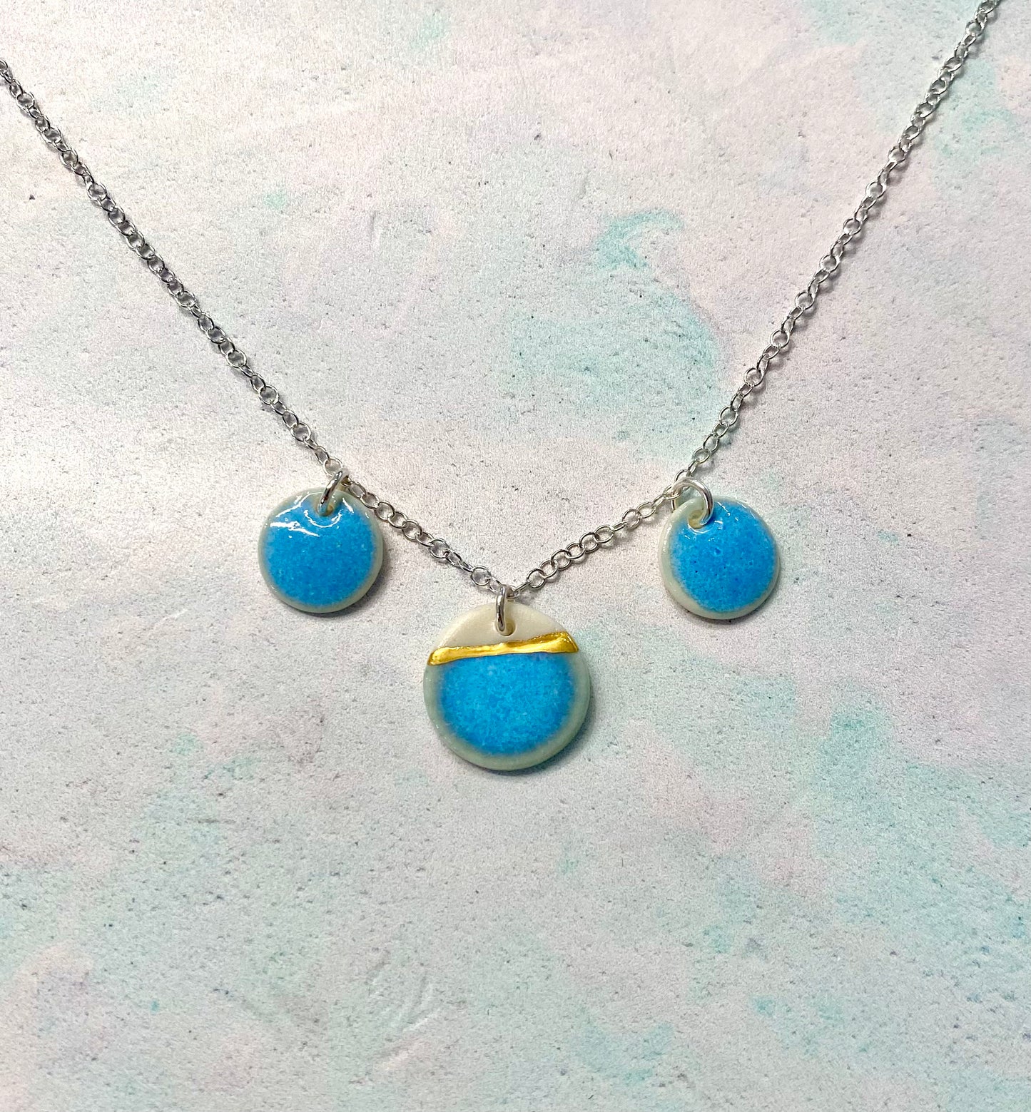 Sea Breeze Necklace with 24ct Gold Detailing