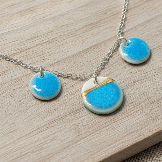 Sea Breeze Necklace with 24ct Gold Detailing
