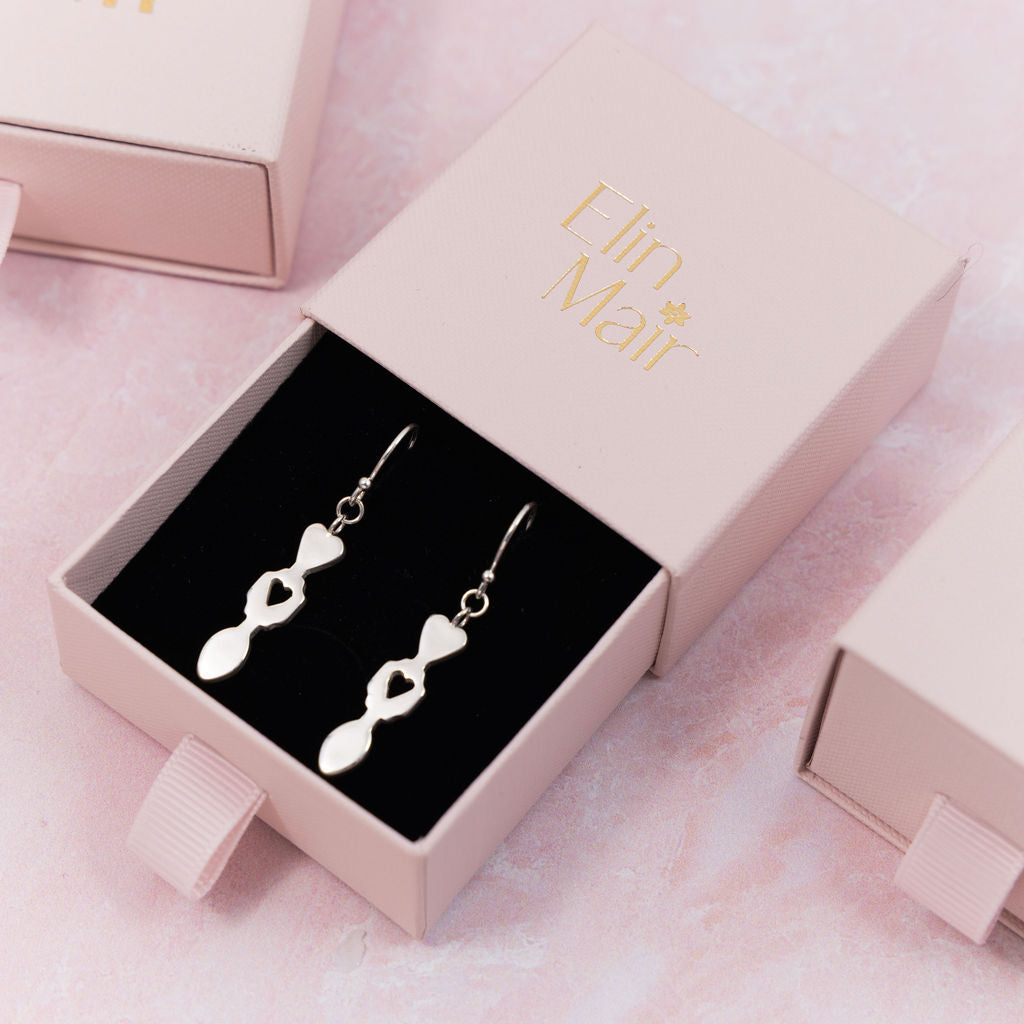 Lovespoon - Hook Earrings -  Silver - Small