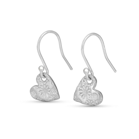Floral Heart Hook Earrings
