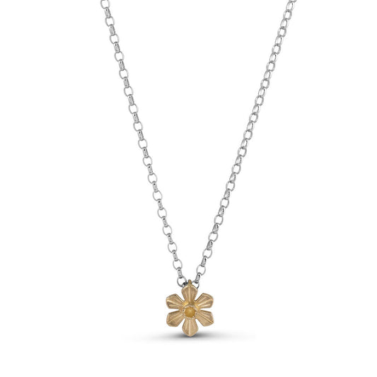 Daffodil Pendant - Small - Silver & Gold