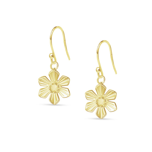 Daffodil - Hook Earrings - Gold - Large