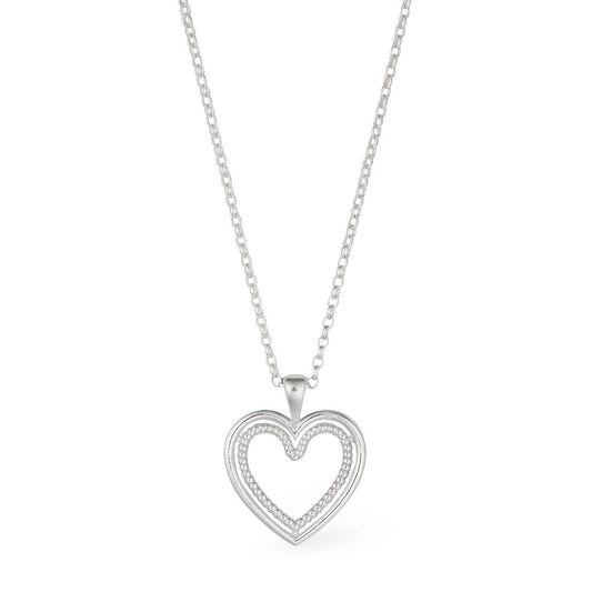 Cariad Heart Pendant - Large -  Silver