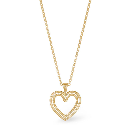 Cariad Heart Pendant - Large - Gold