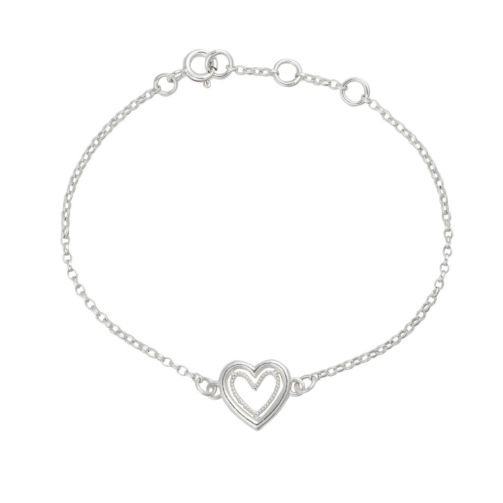 Cariad Heart Bracelet - Silver