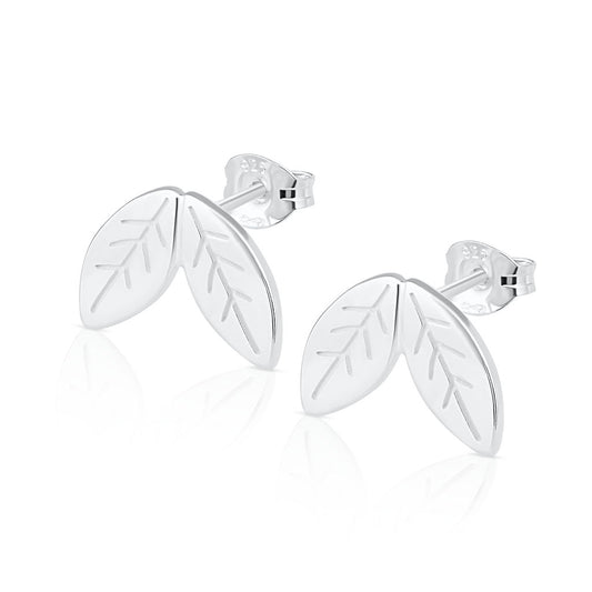 Lôn Goed - Leaf - Stud Earrings - Silver