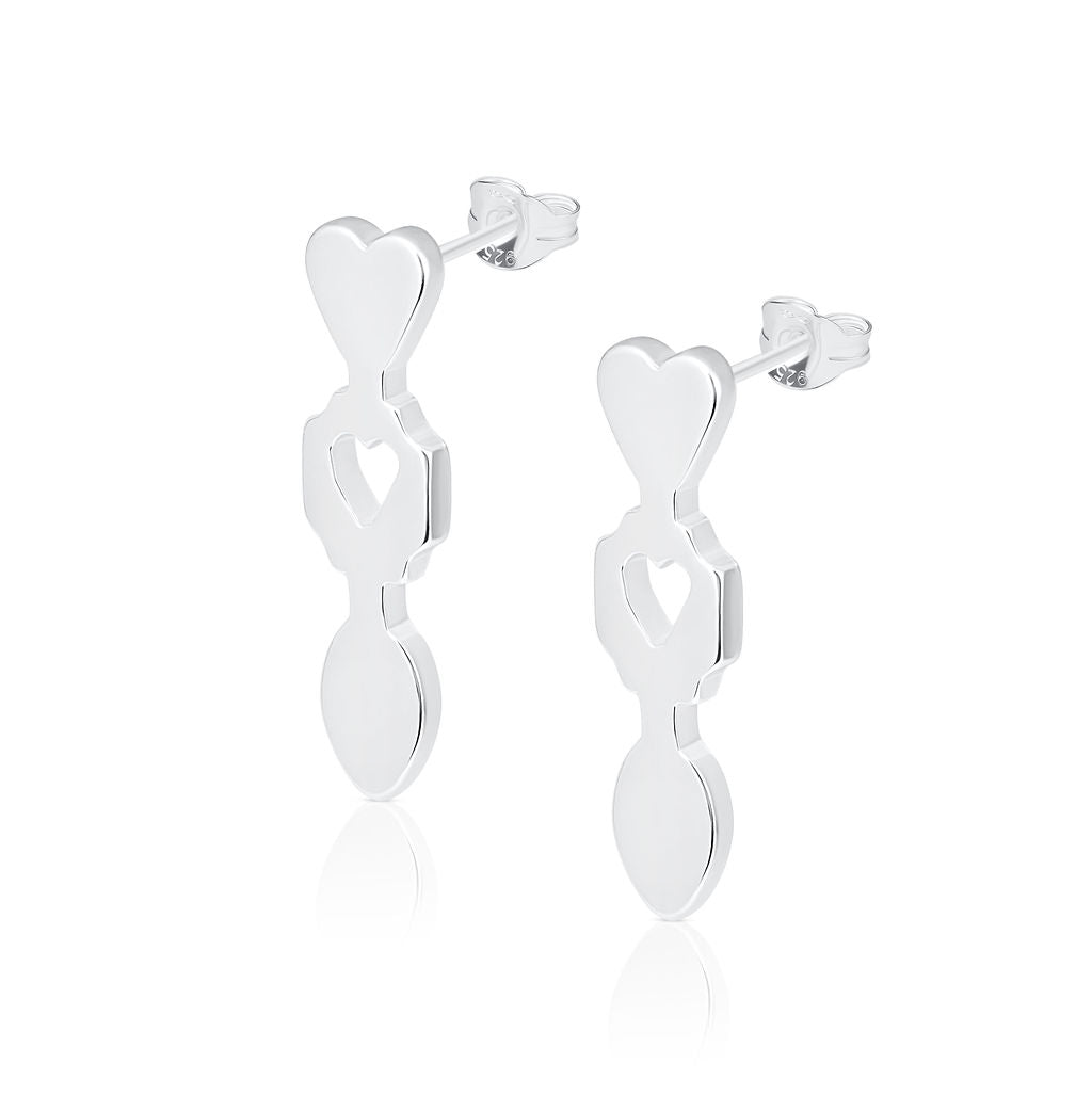 Lovespoon - Stud Earrings - Silver - Large