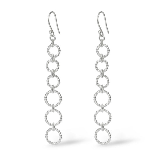 Hoop Earrings - Silver - Long