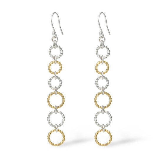 Hoop Earrings - Silver & Gold - Long