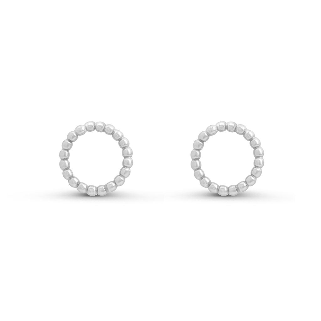Hoop Stud Earrings - Silver - Small