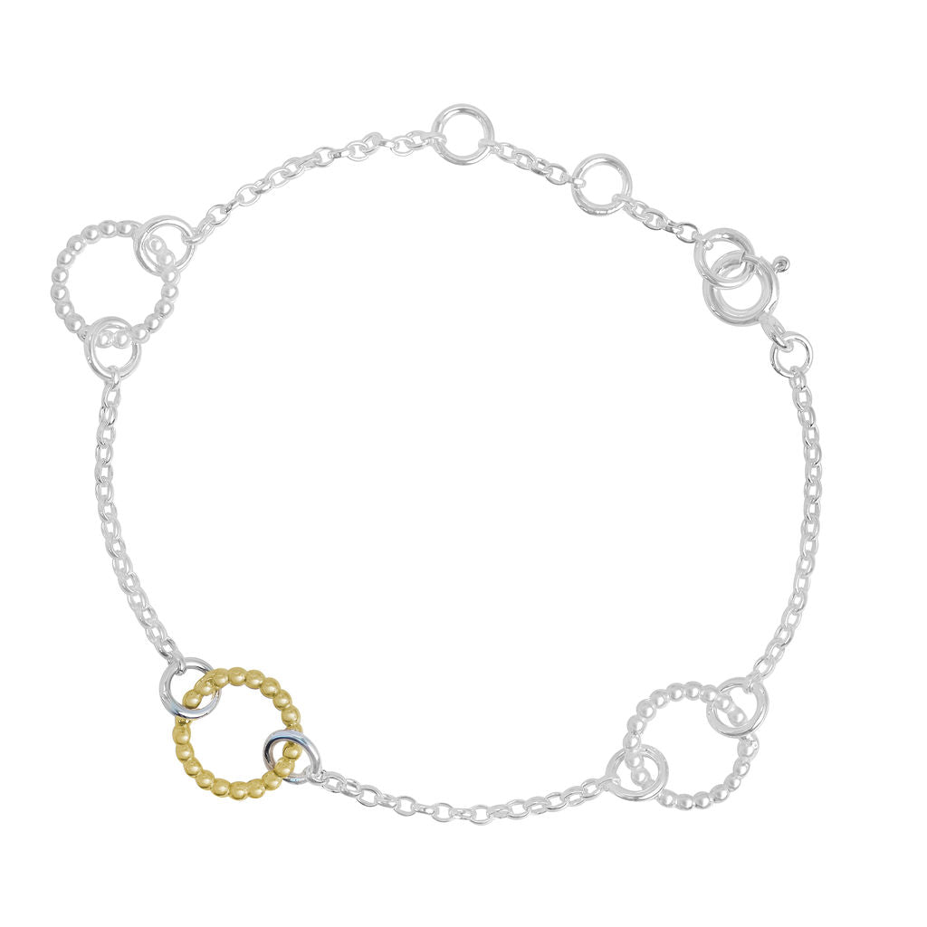 Hoop Bracelet - Silver & Gold - Large Hoops
