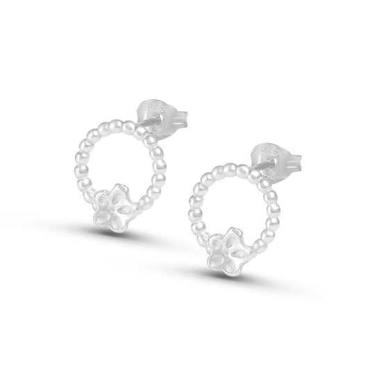 Blossom Studs - Beaded Hoop - Large