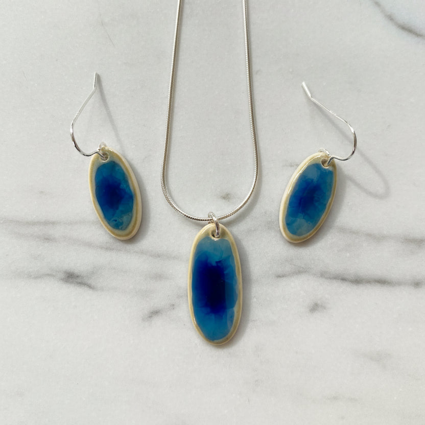 Ocean Glaze Oval Necklace - Large
