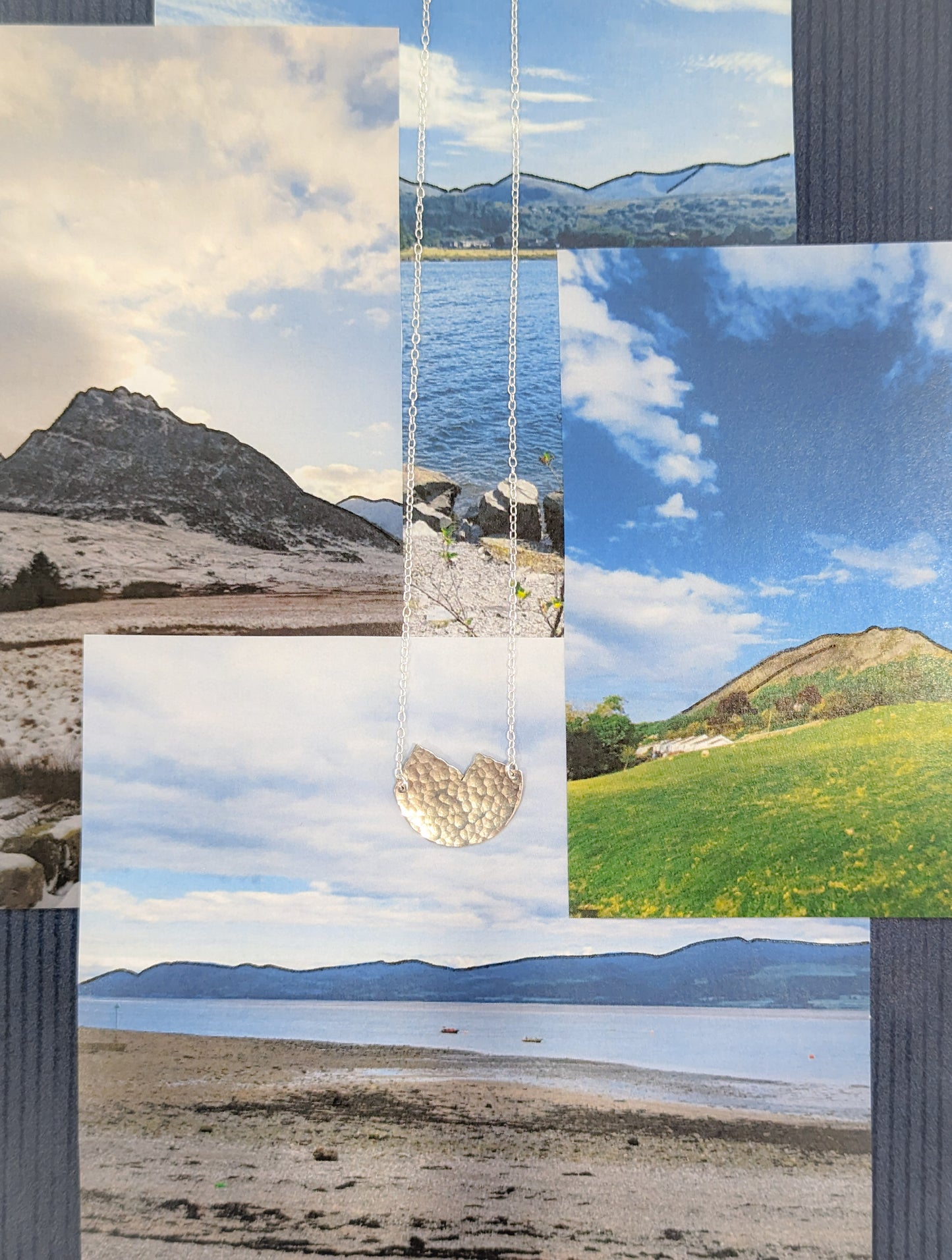 Creu Cadwyn Tirwedd Arian