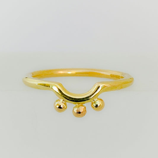 Gold Triple Granulation Nestling Wedding Ring