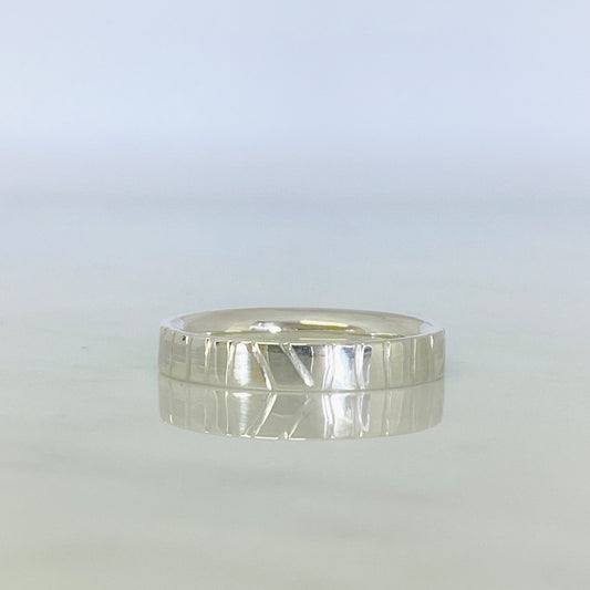 Platinum Hand Drawn Wedding Ring