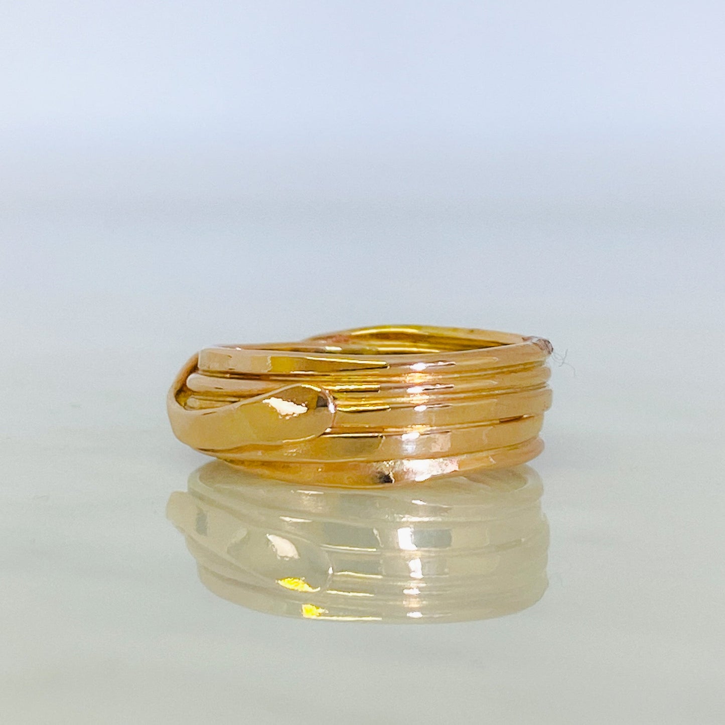 Modrwy Priodas Wedi'i Lapio Rose Gold