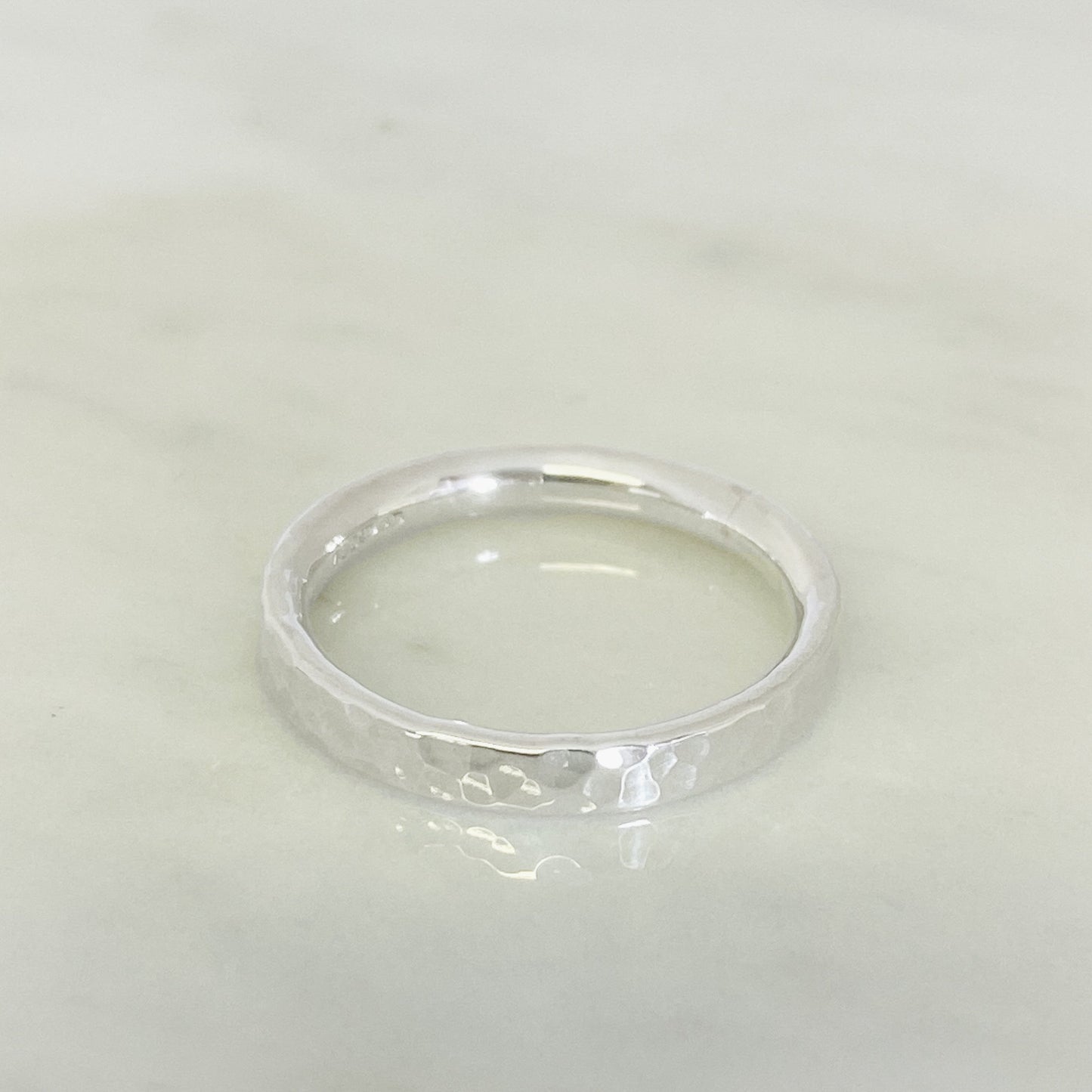 Platinum Dimpled Wedding Ring