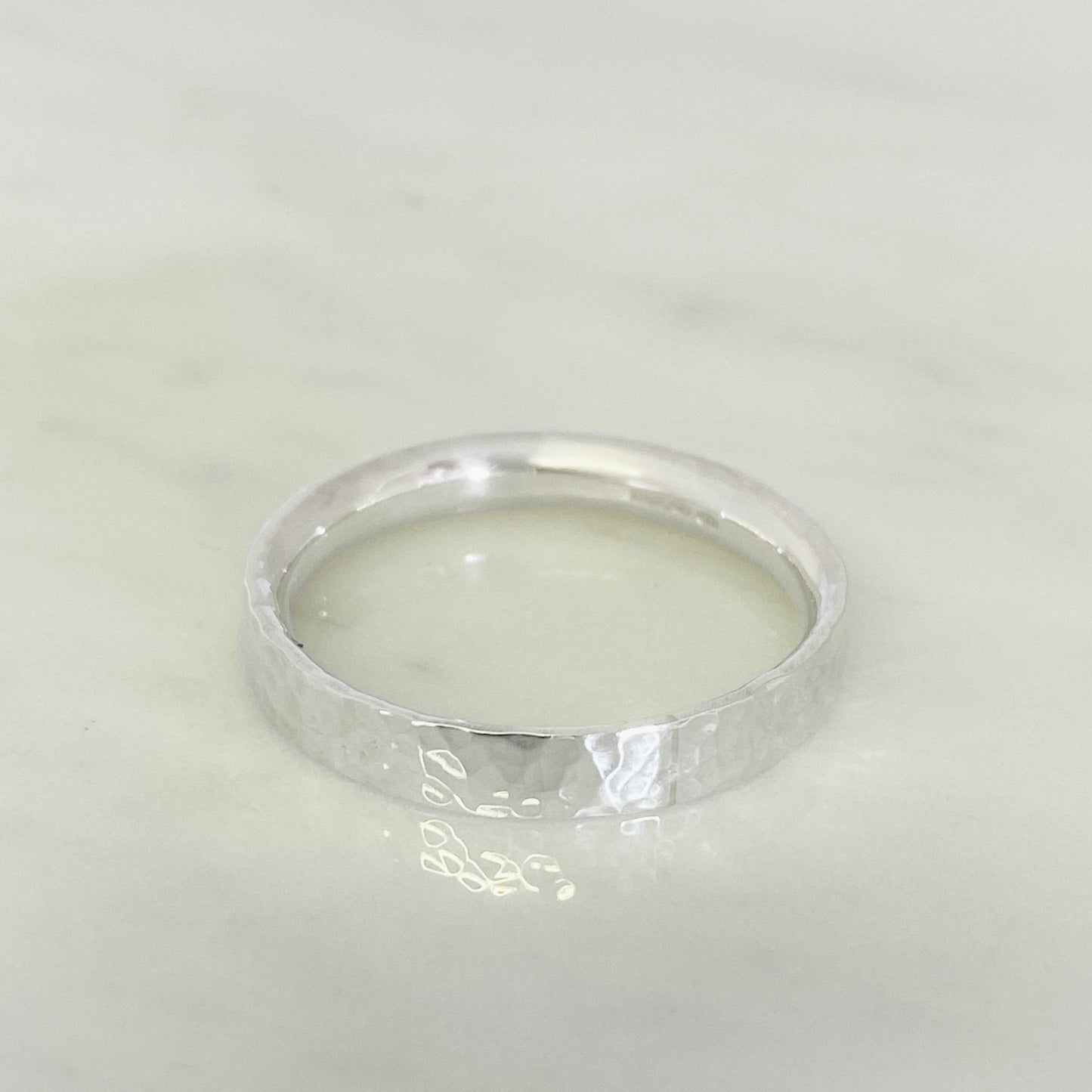Platinum Dimpled Wedding Ring