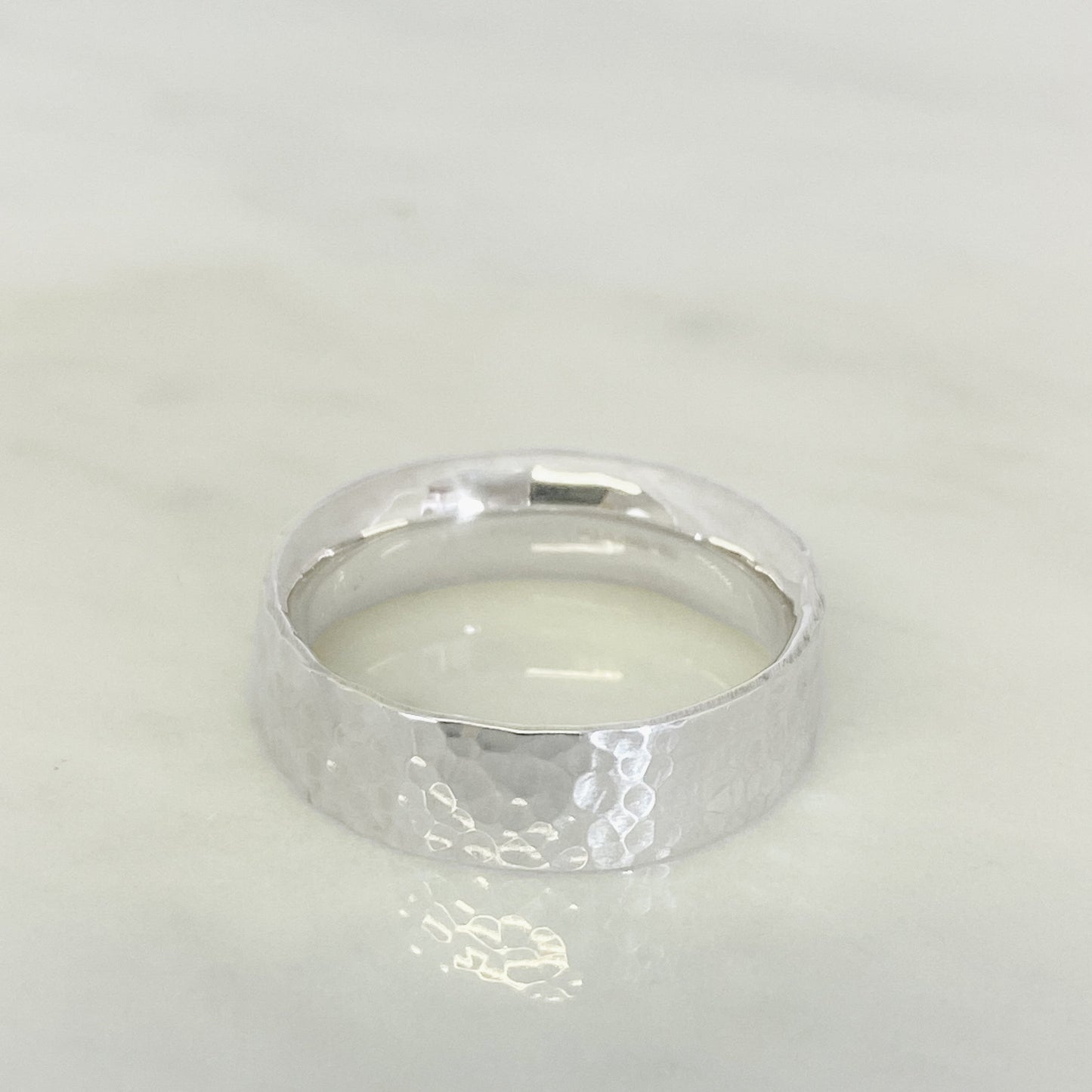 Platinum Dimpled Wedding Ring