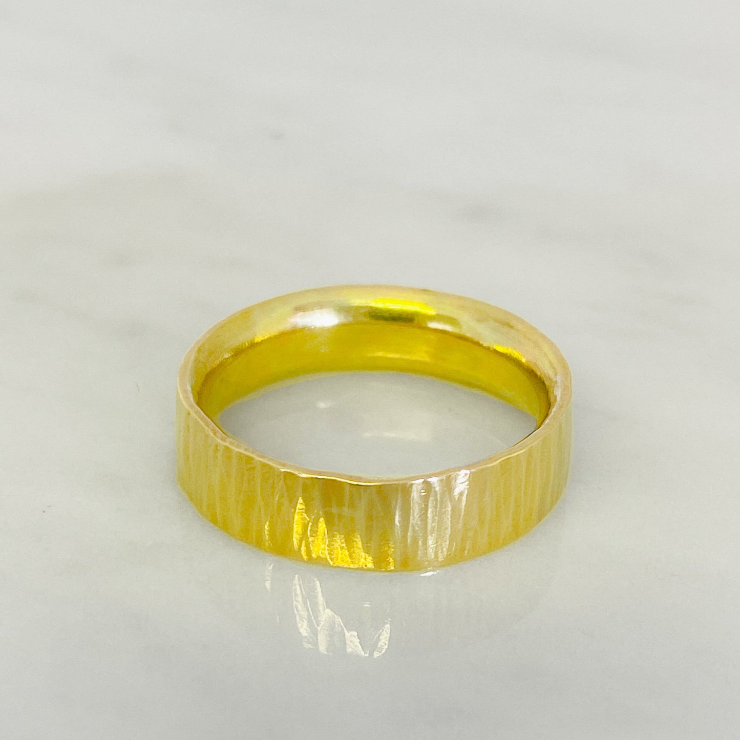 Gold Striped Wedding Ring