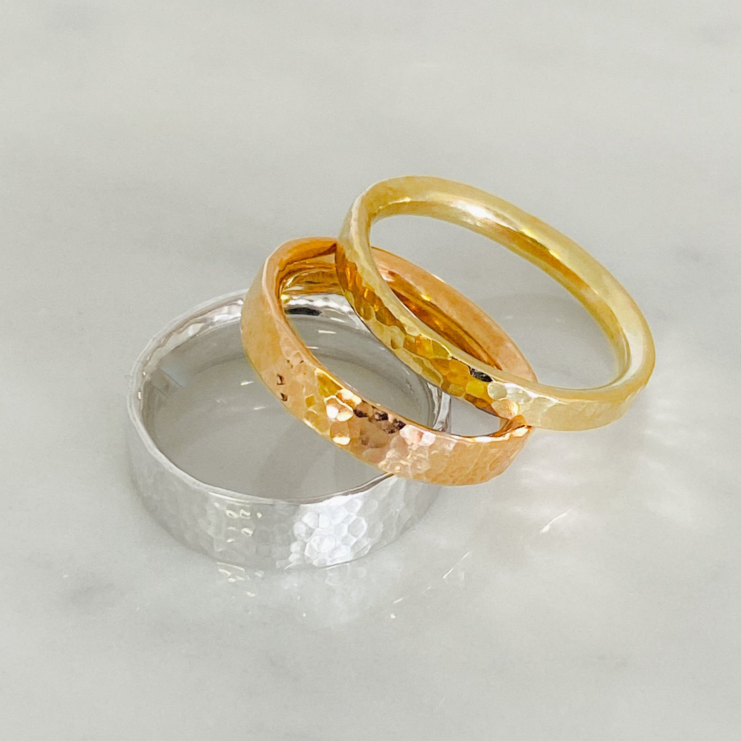 Platinum Dimpled Wedding Ring