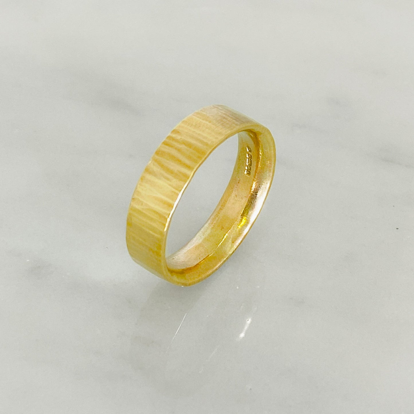 Gold Striped Wedding Ring
