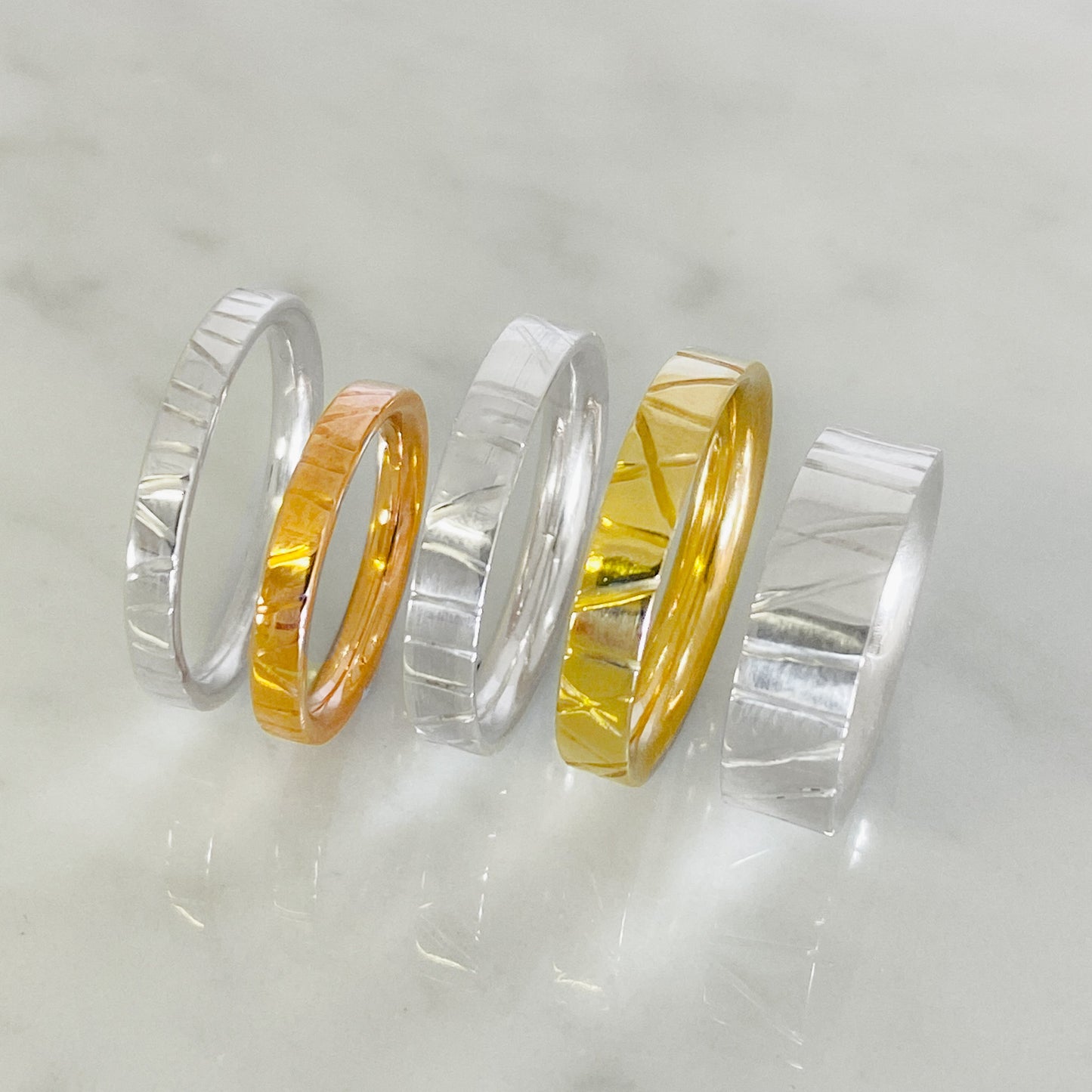 Platinum Hand Drawn Wedding Ring