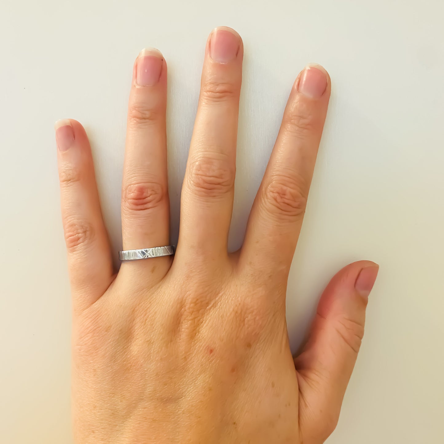 White Gold Hand Drawn Wedding Ring