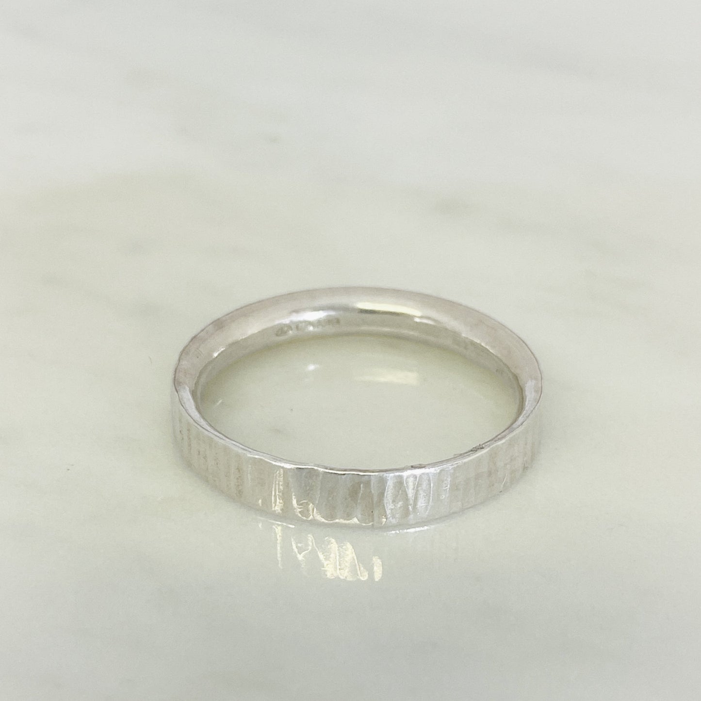 Platinum Striped Wedding Ring