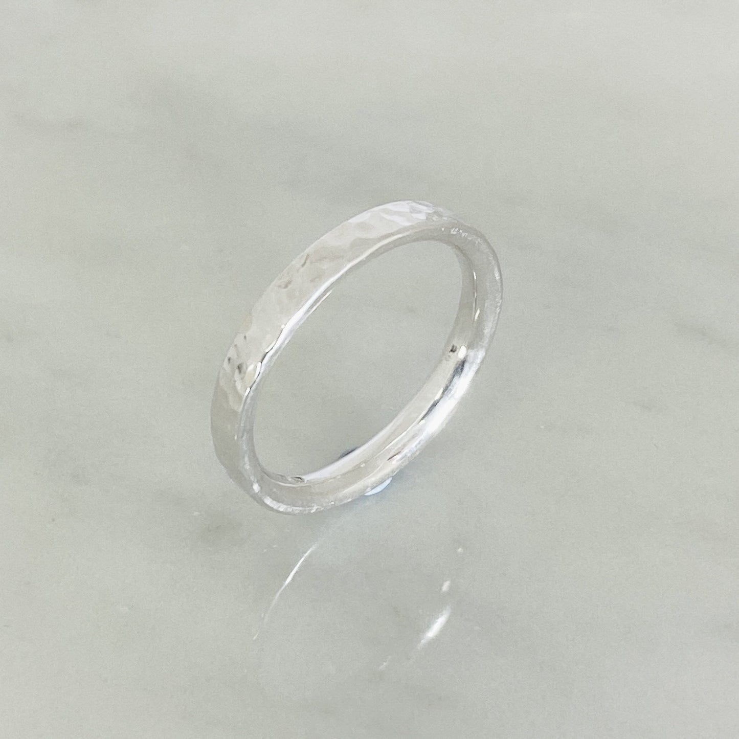 Silver Dimpled Wedding Ring