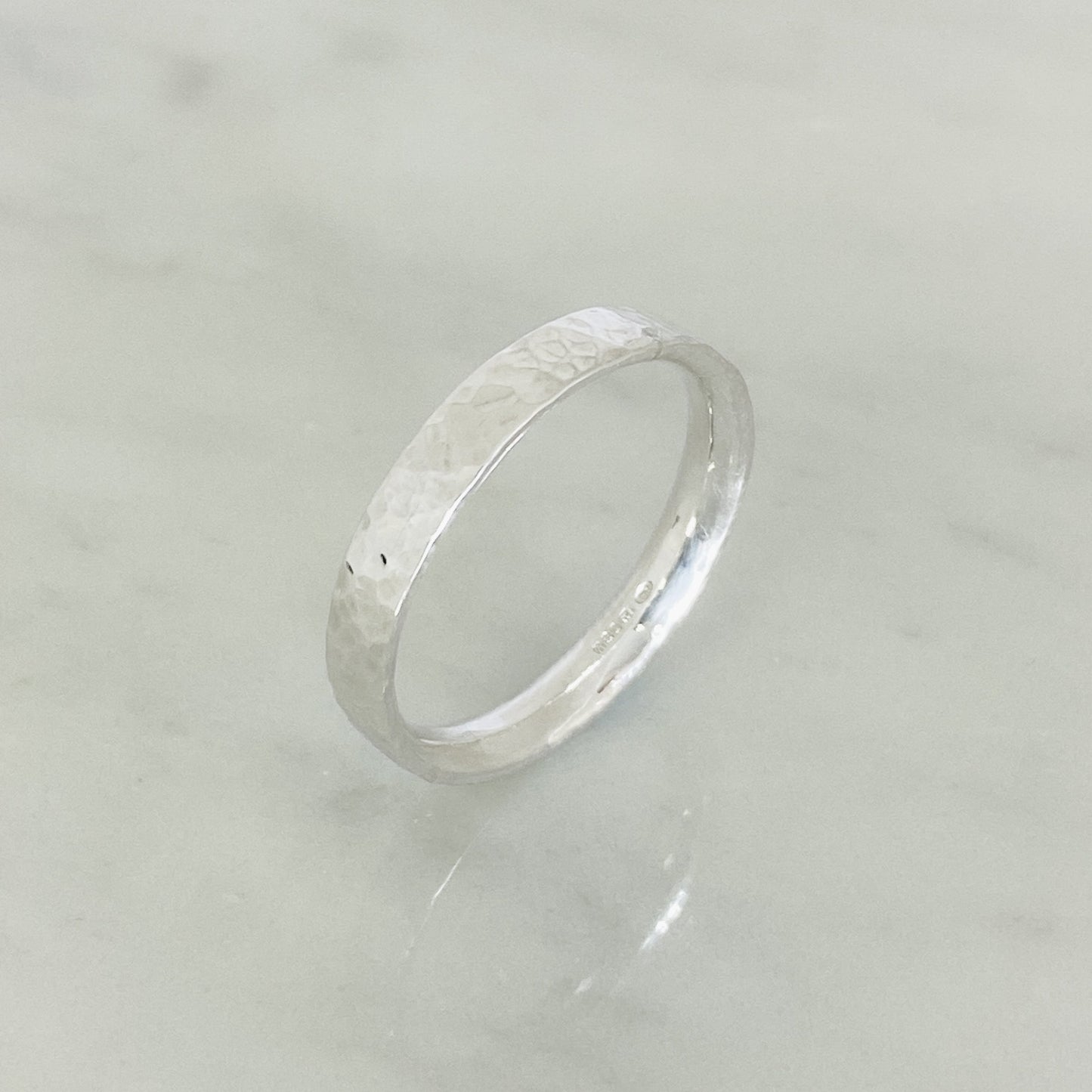 Silver Dimpled Wedding Ring