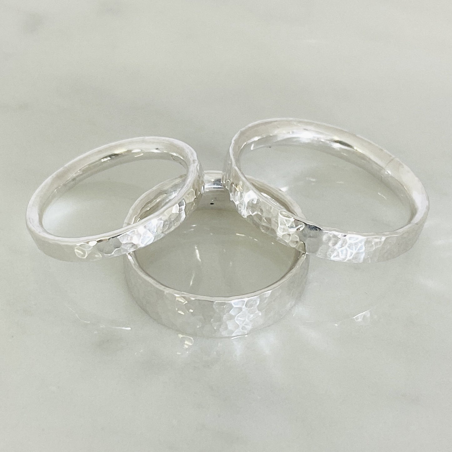 Silver Dimpled Wedding Ring