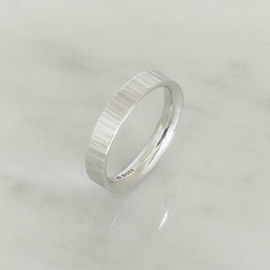 Platinum Striped Wedding Ring