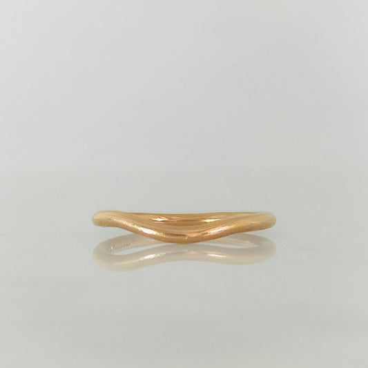 Band Priodas Rose Gold Curve