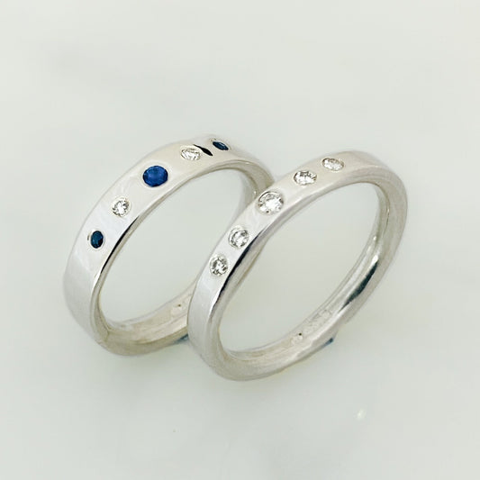 Arian Serendipity Diamond a Sapphire Row Ring
