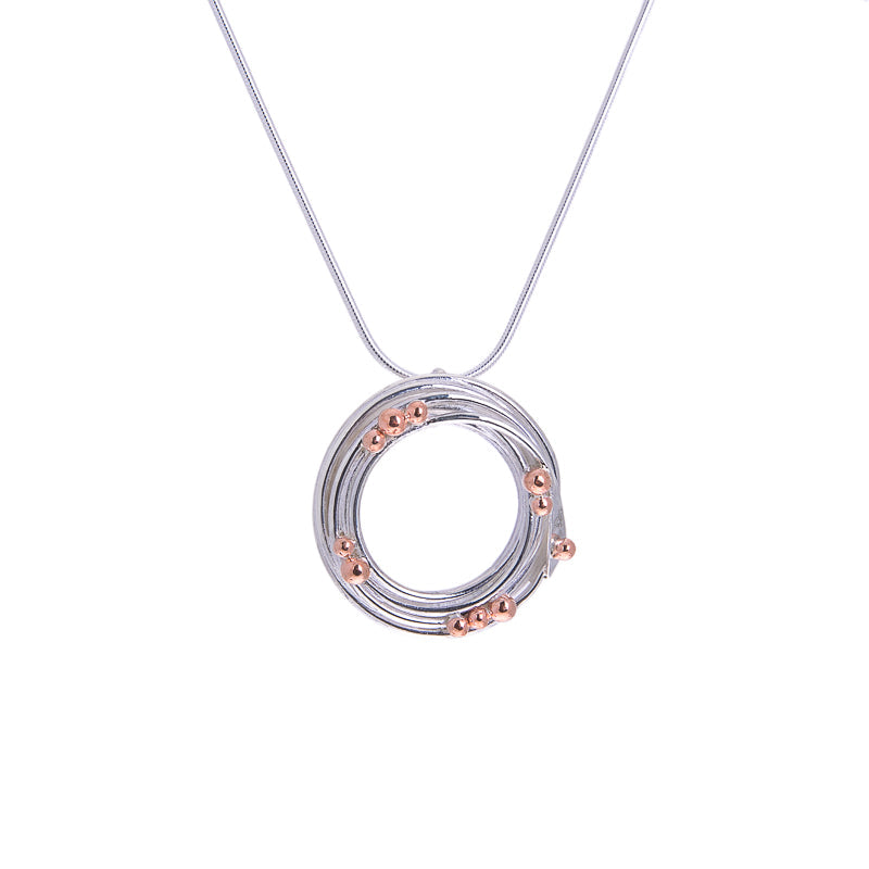 Wrapped Pendant - Large Silver and Copper