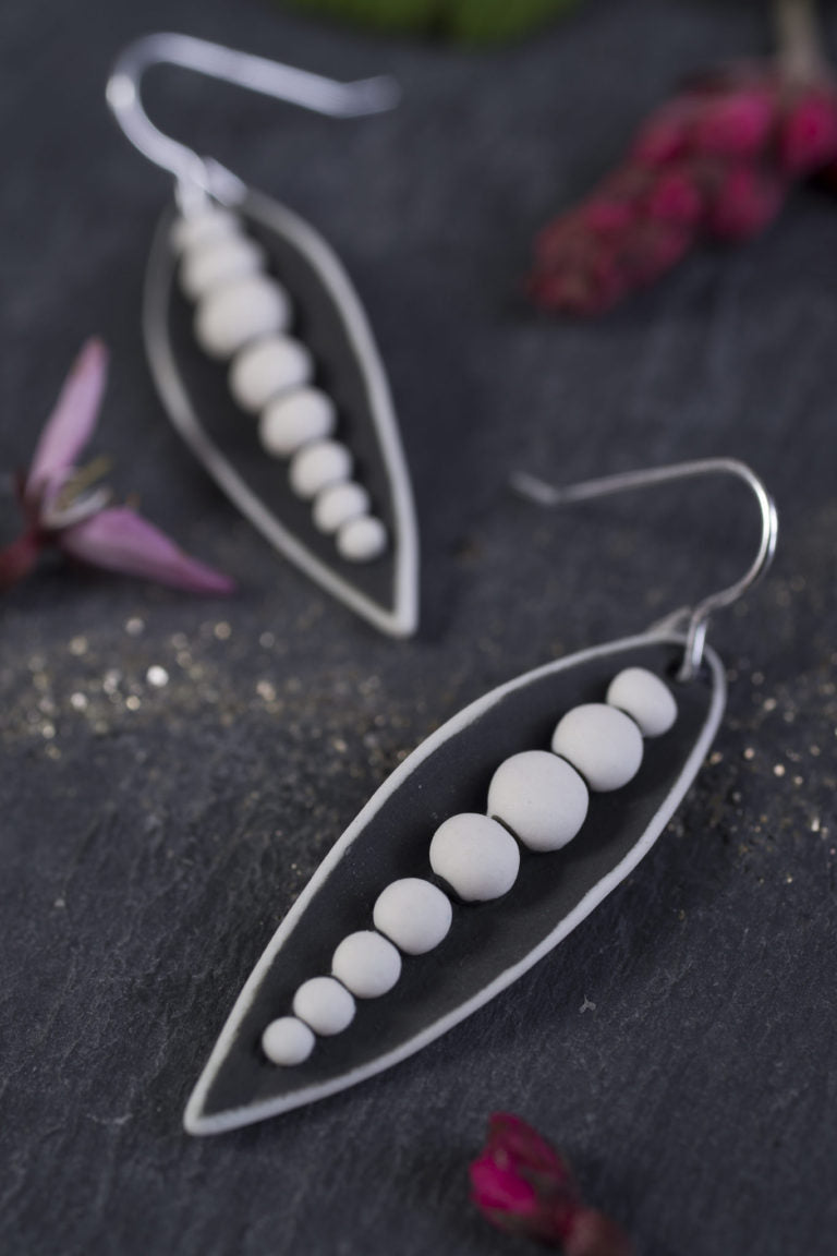 Small Pea Pod Earrings