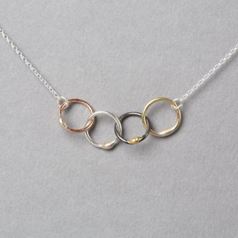 'Gwlith' Family Necklace 4 rings