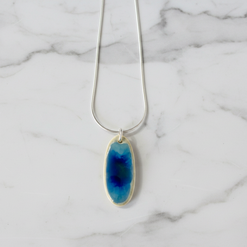 Ocean Glaze Oval Necklace - Large