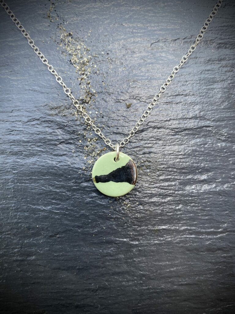 Disc Necklace with Platinum or Copper Detailing